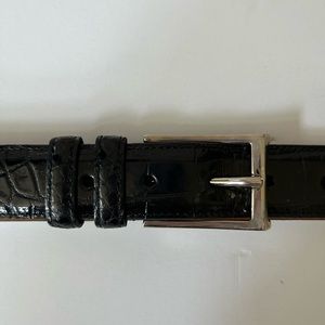Lejon Parkhill Black 32mm American Alligator Full Grain Belt Size 36